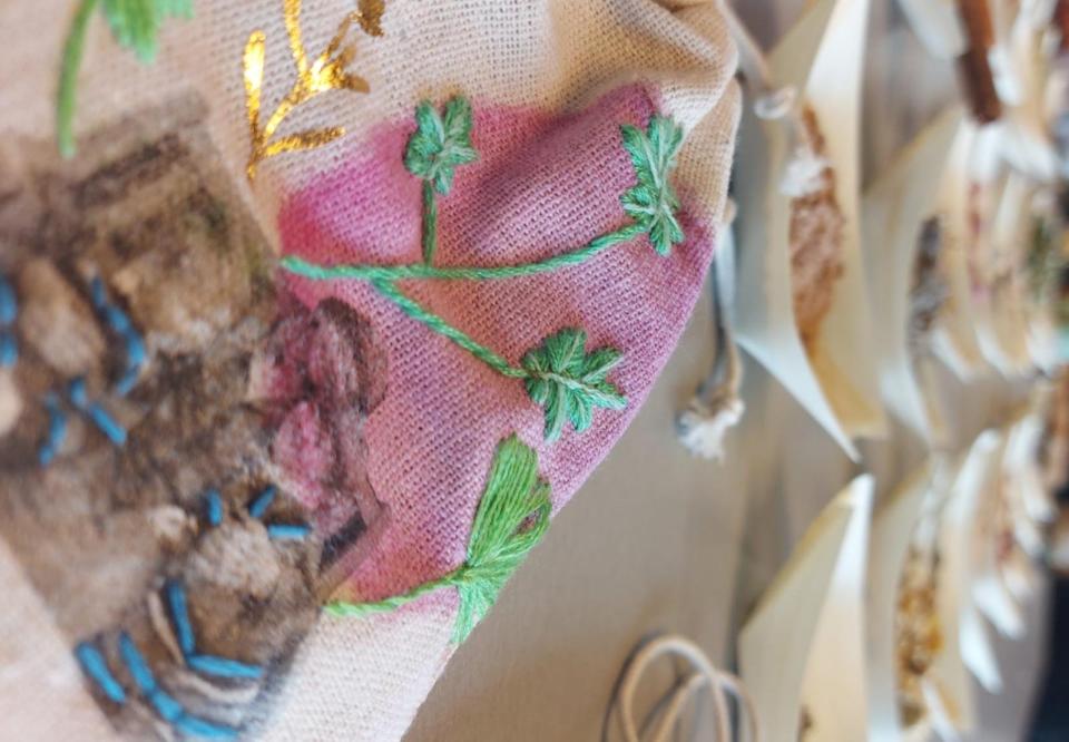 Detail van een heimweezakje