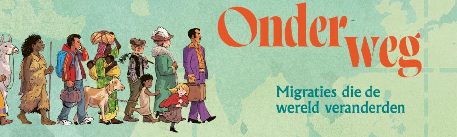 Illustratie van een groep mensen die aan het wandelen is