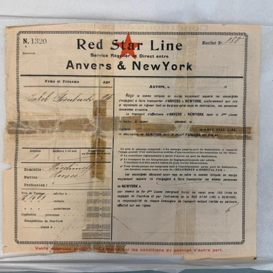 Foto van het ticket uit 1911