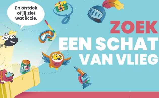 Banner van schatten van vlieg met allerlei getekende elementen