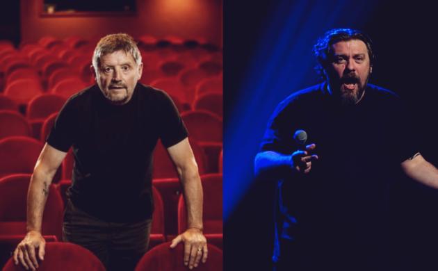 Twee portretfoto's van comedians