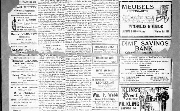 Krantenpagina uit de Gazette van Detroit
