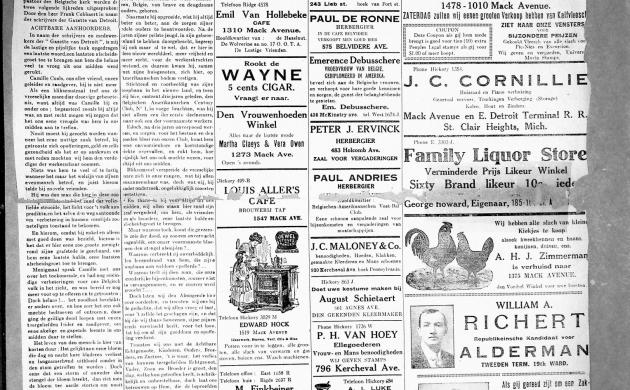 Krantenpagina uit de Gazette van Detroit