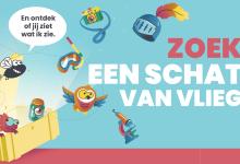 Banner van schatten van vlieg met allerlei getekende elementen